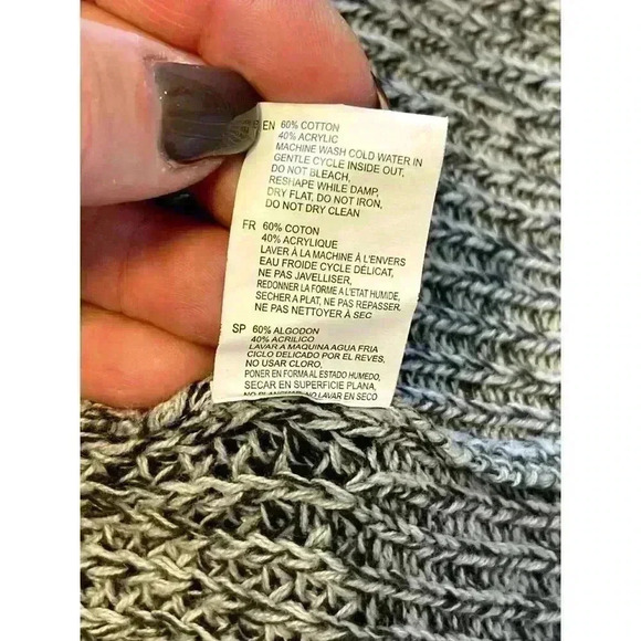 Retrod Cardigan Womens Faux suede elbow patches Open Front Grey Size M long hood - Picture 6 of 6